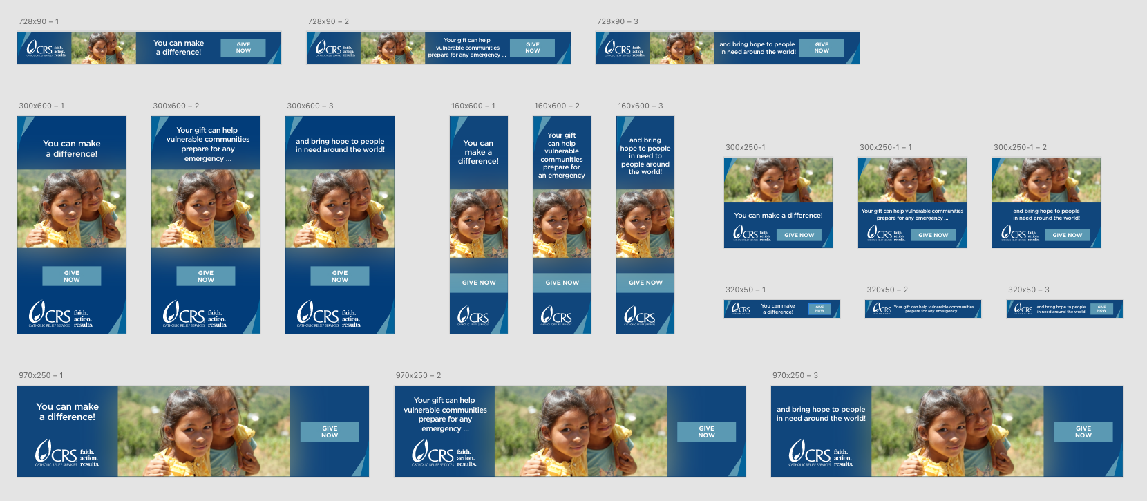 html5 banners for Catholic Relief Services